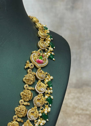 Temple with Diamond look Stone Jewellery