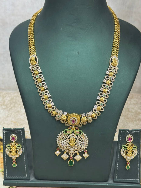 Temple with Diamond look Stone Jewellery
