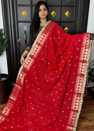 Warm Silk with Lace Border