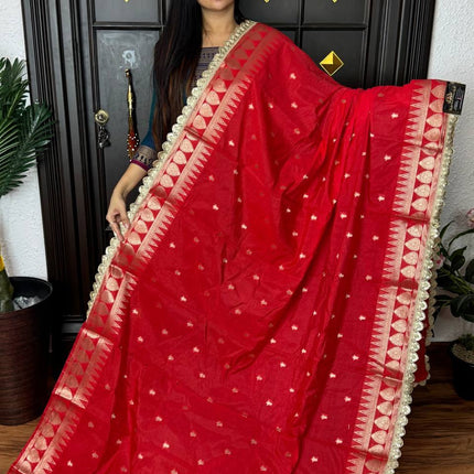 Warm Silk with Lace Border