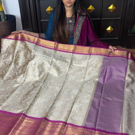 Kanchi Silk With Rich Embroidery Work