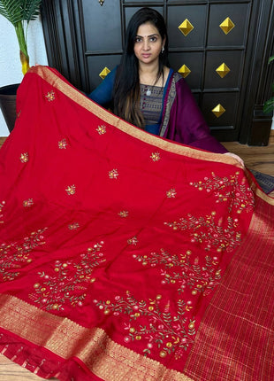 Chinnon Blended Linen With Hand Embroidery