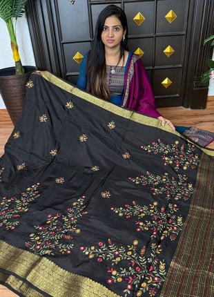Chinnon Blended Linen With Hand Embroidery