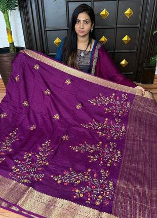Chinnon Blended Linen With Hand Embroidery