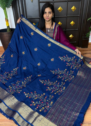 Chinnon Blended Linen With Hand Embroidery