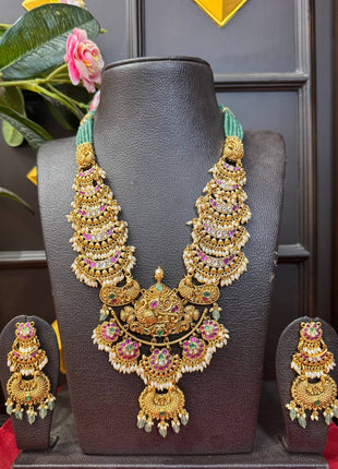 Temple with Diamond look Stone Jewellery