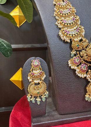 Temple with Diamond look Stone Jewellery