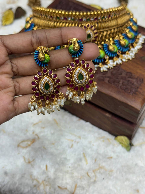Temple With Choker Necklace Jewellery