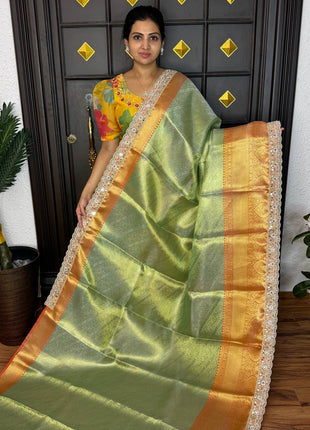 Katan With Lace Work Border