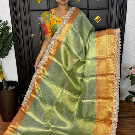 Katan With Lace Work Border