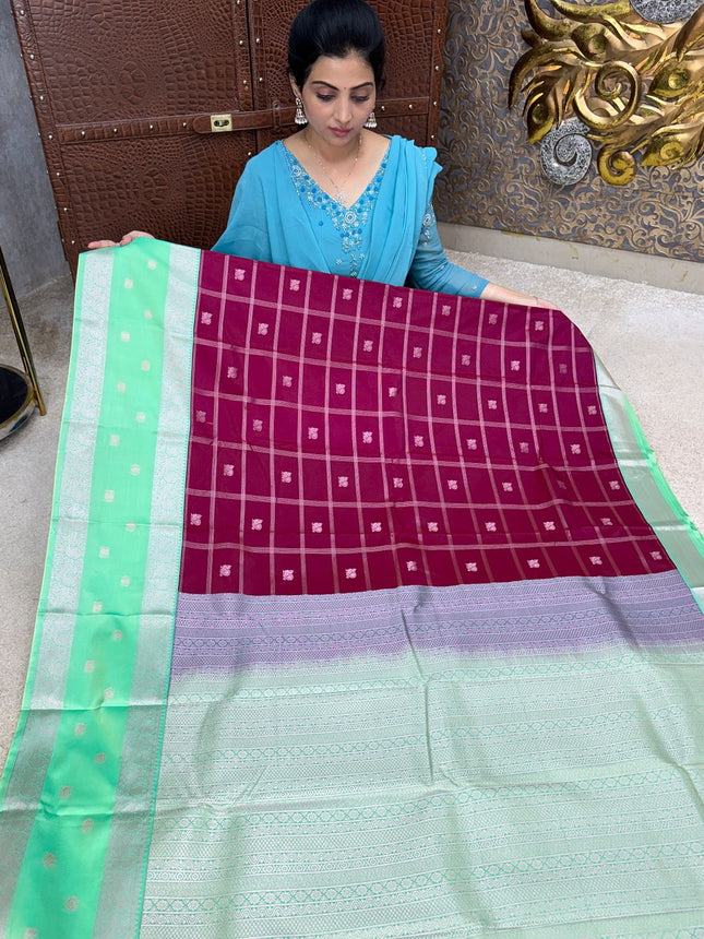 Premium Kanchi Silver Zari