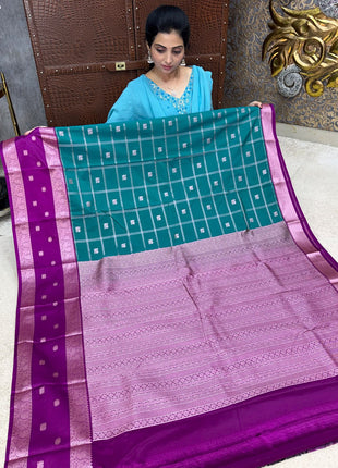 Premium Kanchi Silver Zari