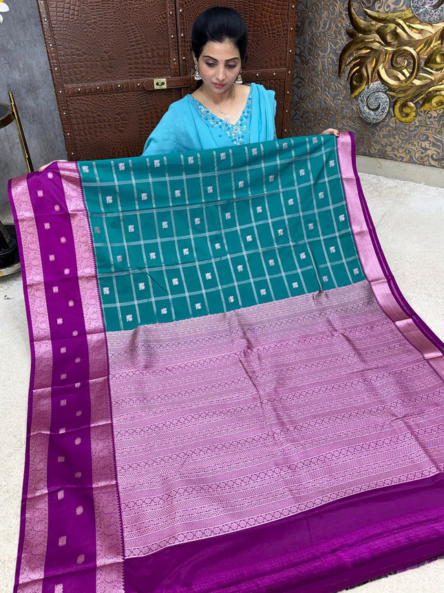 Premium Kanchi Silver Zari