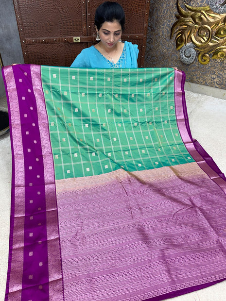 Premium Kanchi Silver Zari