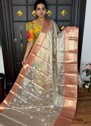 Kanchi Silk With Rich Embroidery Work