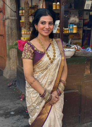 Kanchi Silk With Rich Embroidery Work