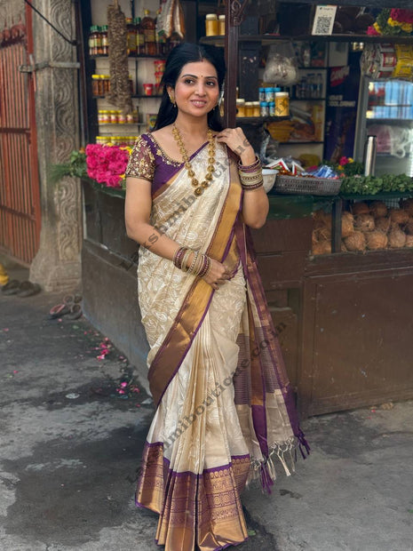 Kanchi Silk With Rich Embroidery Work