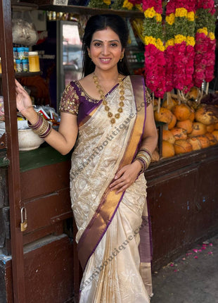 Kanchi Silk With Rich Embroidery Work