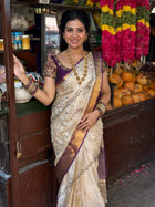 Kanchi Silk With Rich Embroidery Work