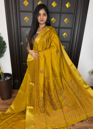 Chinnon Blended Linen With Hand Embroidery