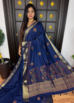 Chinnon Blended Linen With Hand Embroidery