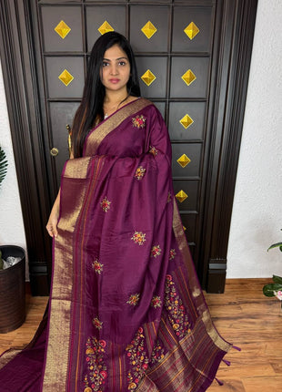 Chinnon Blended Linen With Hand Embroidery