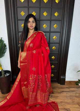 Chinnon Blended Linen With Hand Embroidery