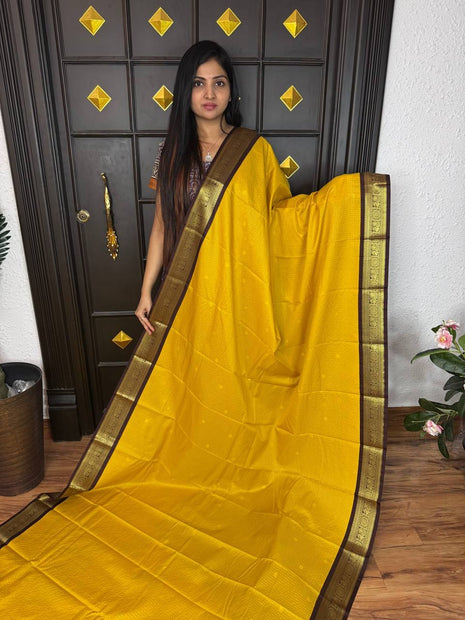Vaira Oosi Gold Zari  Coffee Brown Border