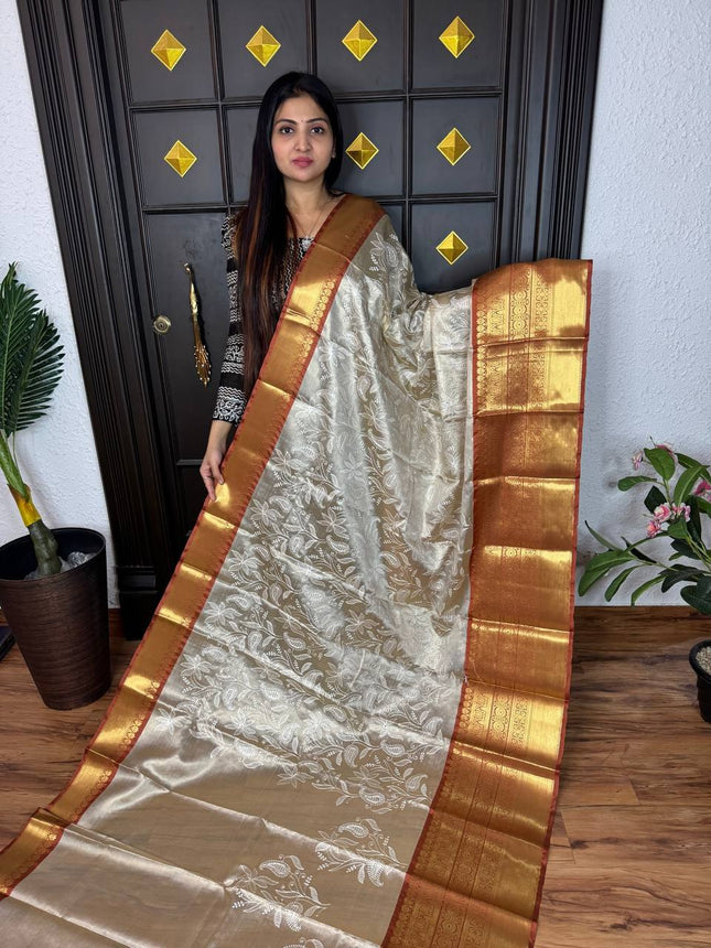 Kanchi Silk With Rich Embroidery Work