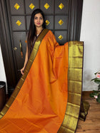 Premium Kanchi Gold Zari Coffee Brown Border