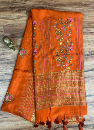 Chinnon Blended Linen With Hand Embroidery