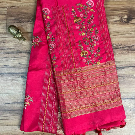 Chinnon Blended Linen With Hand Embroidery