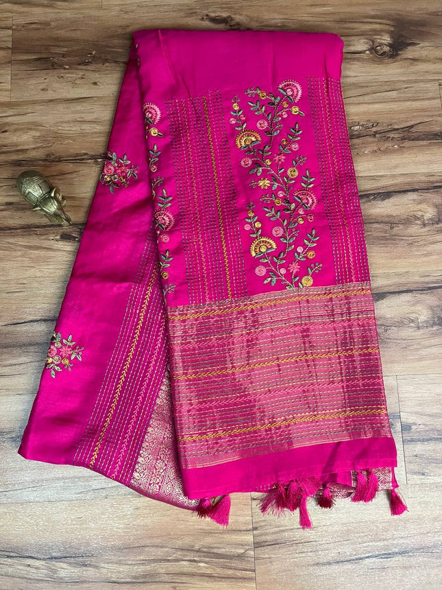 Chinnon Blended Linen With Hand Embroidery