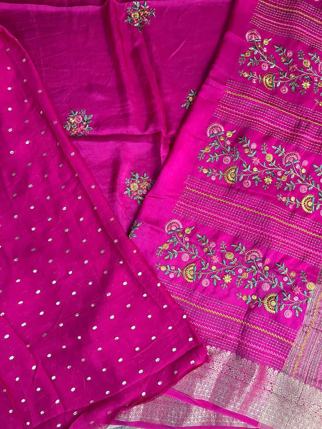 Chinnon Blended Linen With Hand Embroidery