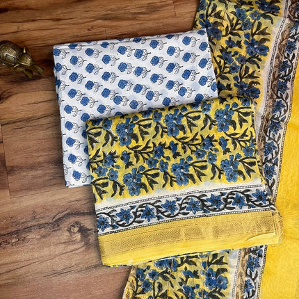 Pure Maheshwari Silk Suit ( Unstitched)