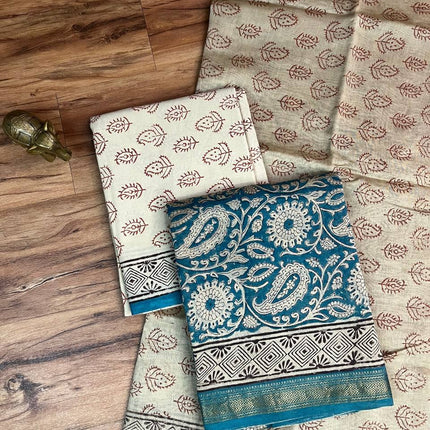 Pure Maheshwari Silk Suit ( Unstitched)