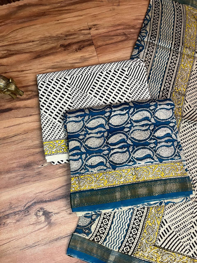 Pure Maheshwari Silk Suit ( Unstitched)