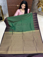 Premium Kanchi Gold Zari Coffee Brown Border