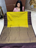 Premium Kanchi Gold Zari Coffee Brown Border