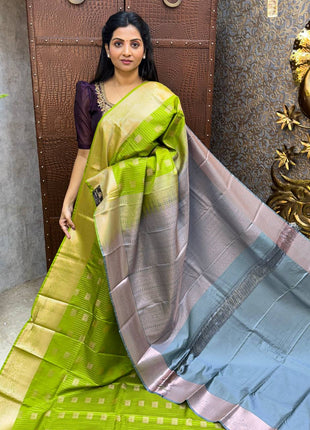 Kanchi silk Rose Gold Zari