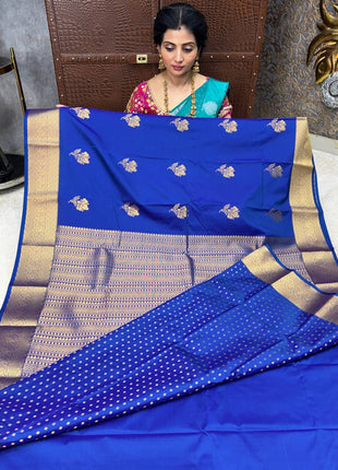 Premium Kanchi Gold (Peacock Blue Colour) Zari