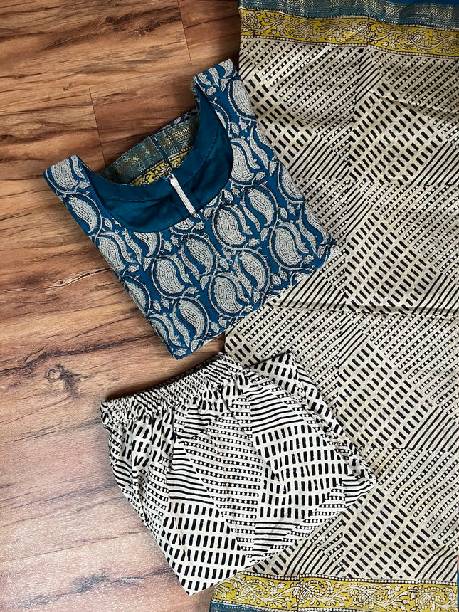 Pure Maheshwari Silk Suit (Stitched)