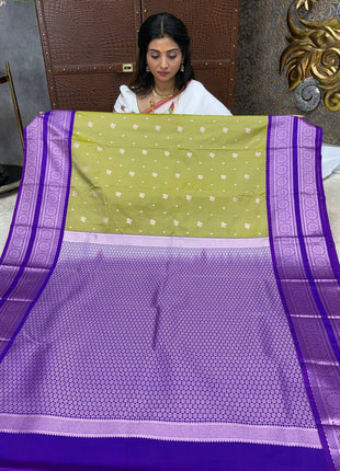 Premium Kanchi Silver Zari
