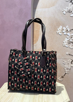 Hand Block Printed Fabric Handbags With Money Pouch