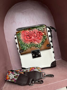 Vintage Floral Embossed Faux Leather Handbag