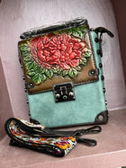 Vintage Floral Embossed Faux Leather Handbag