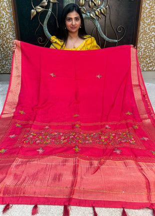 Chinnon Blended Linen With Hand Embroidery