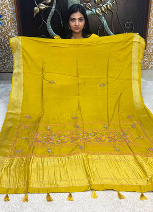 Chinnon Blended Linen With Hand Embroidery