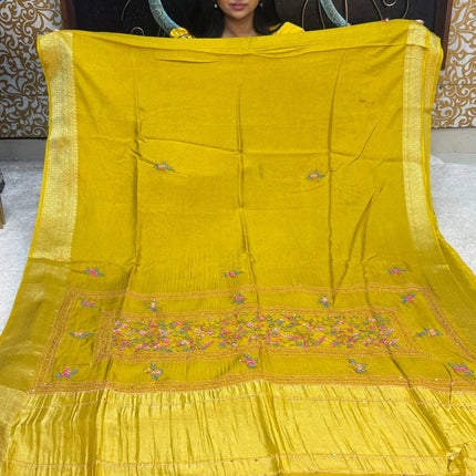 Chinnon Blended Linen With Hand Embroidery