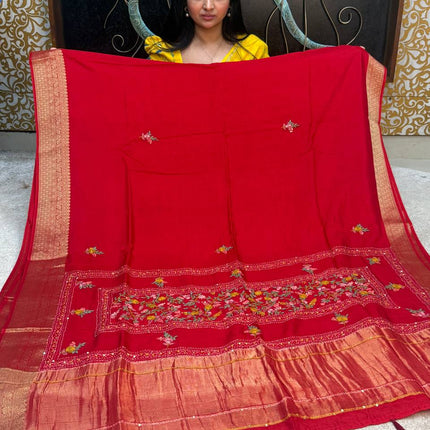 Chinnon Blended Linen With Hand Embroidery